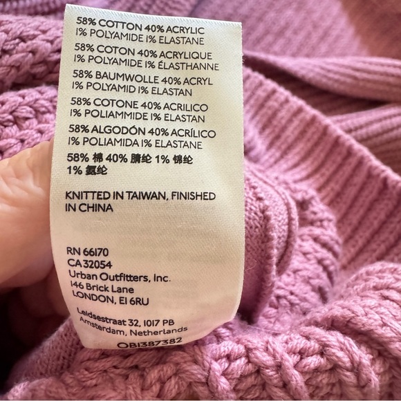 Free People Swim Too Deep Oversized Sweater Cardigan in Pink Size M - Picture 8 of 9